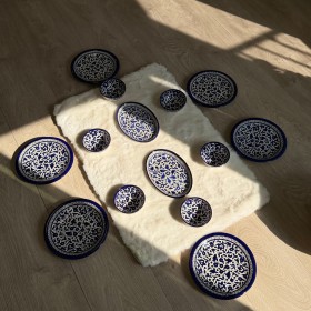 طَقم غَداء رئيسي معَربش كحلي